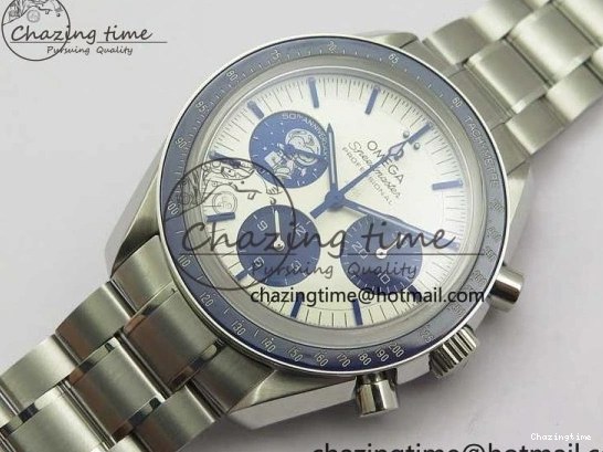 0211 Speedmaster SS Snoopy Apollo OMF Best Edition White Dial on SS Bracelet Venus EasyCare 7877